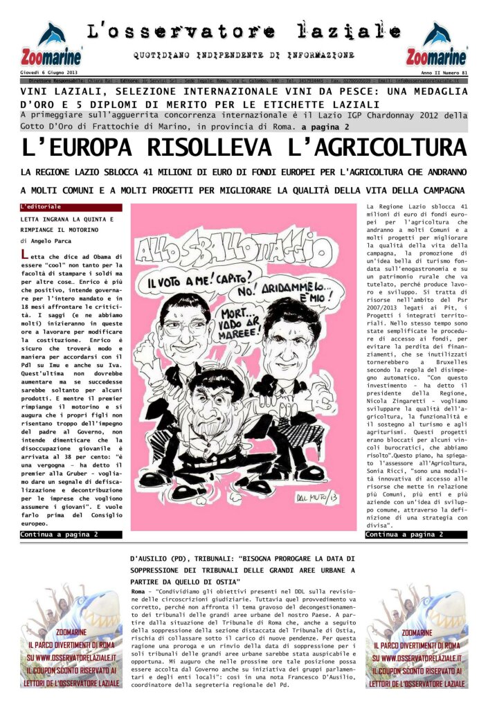 L'osservatore d'Italia edizione del 6 Giugno 2013
